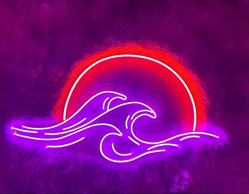 LED Decorative Lights USB Mountains Sunrise Sunset Led Neon Signs Home Decoration Wall Art Holiday Gift Brightness Adjustable 15.7''x15''