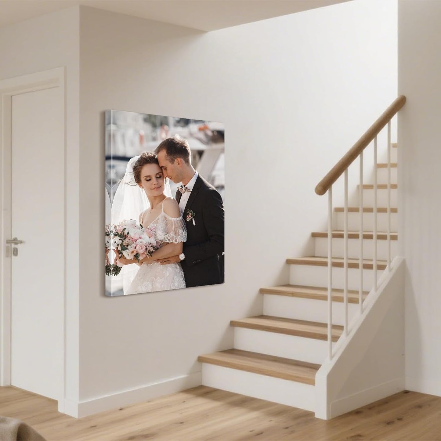 Personalized Custom Canvas Prints with Your Photos & Text, Customized Picture Print, Transform Own Images Into Framed Wall Art Digitally Printed Photo to Canvas, Keepsakes Gifts for Family 28x40’’