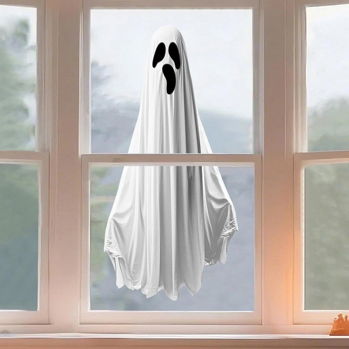 Halloween Ghost Window Clings for Glass 1 Sheets Ghost Window Decals Spooky Window Stickers Reusable Windows Cling for Halloween Fall Party Supplies Home School Office Glass Decorations
