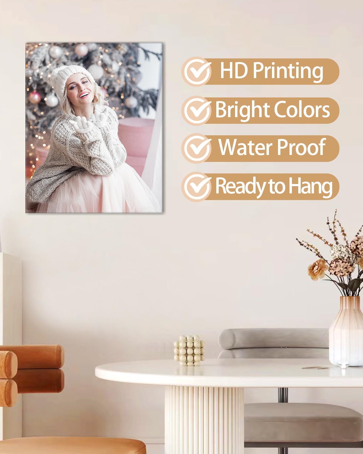 AbcCustomize Custom Canvas Prints,Transform Your Memories into Beautiful Art with Personalized Photo on Canvas,Personalized Canvas Wall Art for Home Decor, Gifts, and Keepsakes