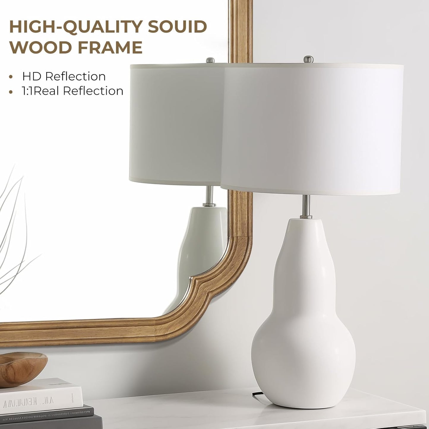 WallBeyond 24" x 36" Rounded Corner Arch Wall Mirror with Wood Frame for Entryway, Living Room or Bedroom Home Decor - Light Woodgrain, Honey-Colored