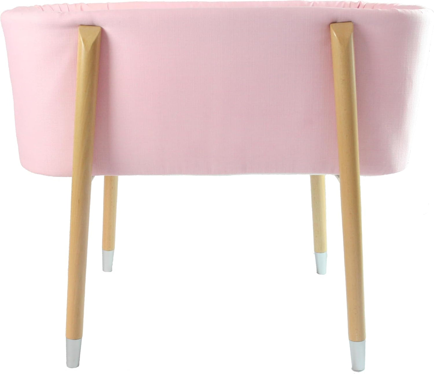 Sova Portable Baby Bassinet, Mid-Century Design with Extra Deep Walls for Newborns and Babies Safety, Includes 2 Fitted Sheets and Padded Mattress (Precious Pink)