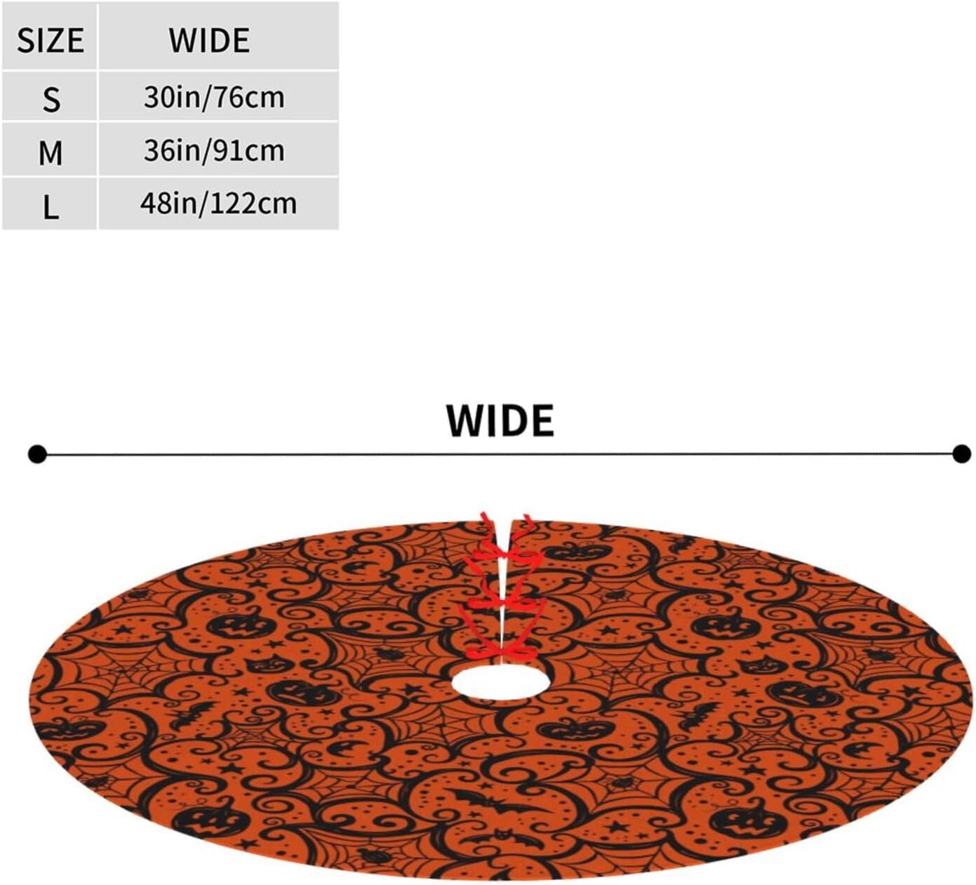 Christmas Tree Skirt,Halloween Pumpkin Xmas Tree Skirt Rustic Farmhouse Tree Skirt for Christmas Decor Xmas Holiday Home Party Decorations48