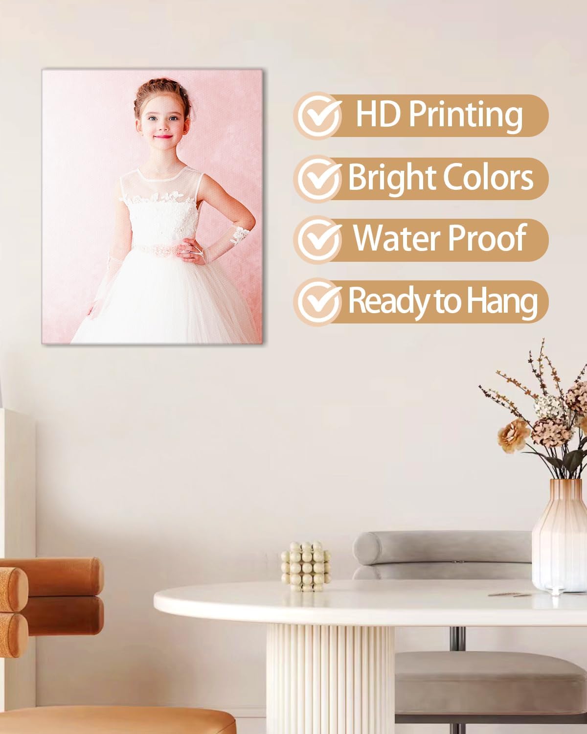 AbcCustomize Canvas Prints with Your Photos, Custom Canvas for Living Room and Bedroom Decor, Personalized gifts for Friends Lover and Family, Canvas Wall Art for Gifts & Keepsakes, Ready to Hang