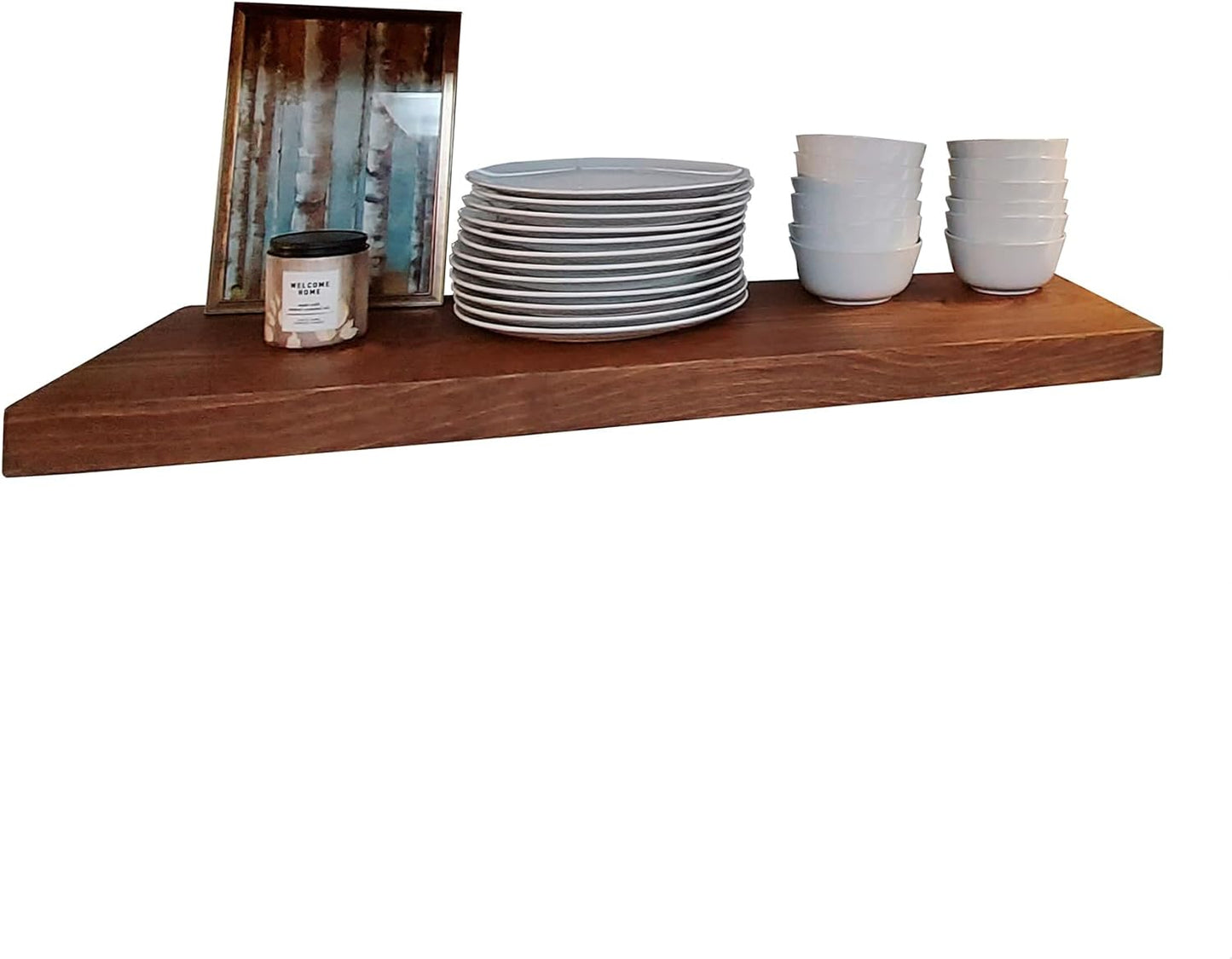 Joel's Antiques 42 Inch Wooden Floating Shelves for Wall - 42x12x2 in - Made of Natural Wood - Long Heavy Duty Rustic Wall Shelves for Bedroom - Perfect for Living Room, Kitchen - Medium Brown