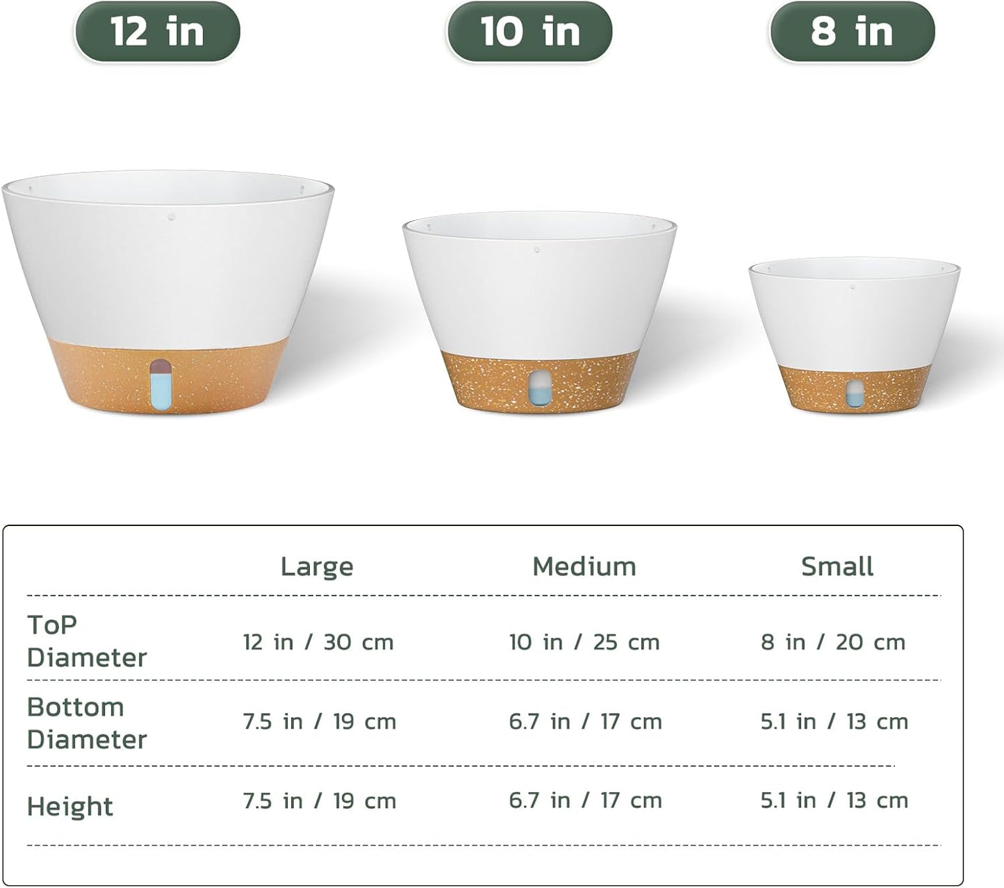 ZMTECH 10 Inch Hanging Planters for Outdoor Plants, Hanging Pots for Plants Indoor with Visible Water Level, Hanging Flower Basket with Drainage Holes & Removable Tray(2 Pack, White)