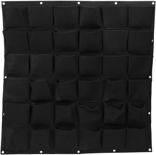 Ogrmar 36 Pockets Vertical Wall Garden Planter Plant Grow Bag for Flower Vegetable for Indoor/Outdoor (36 Pockets, Black)