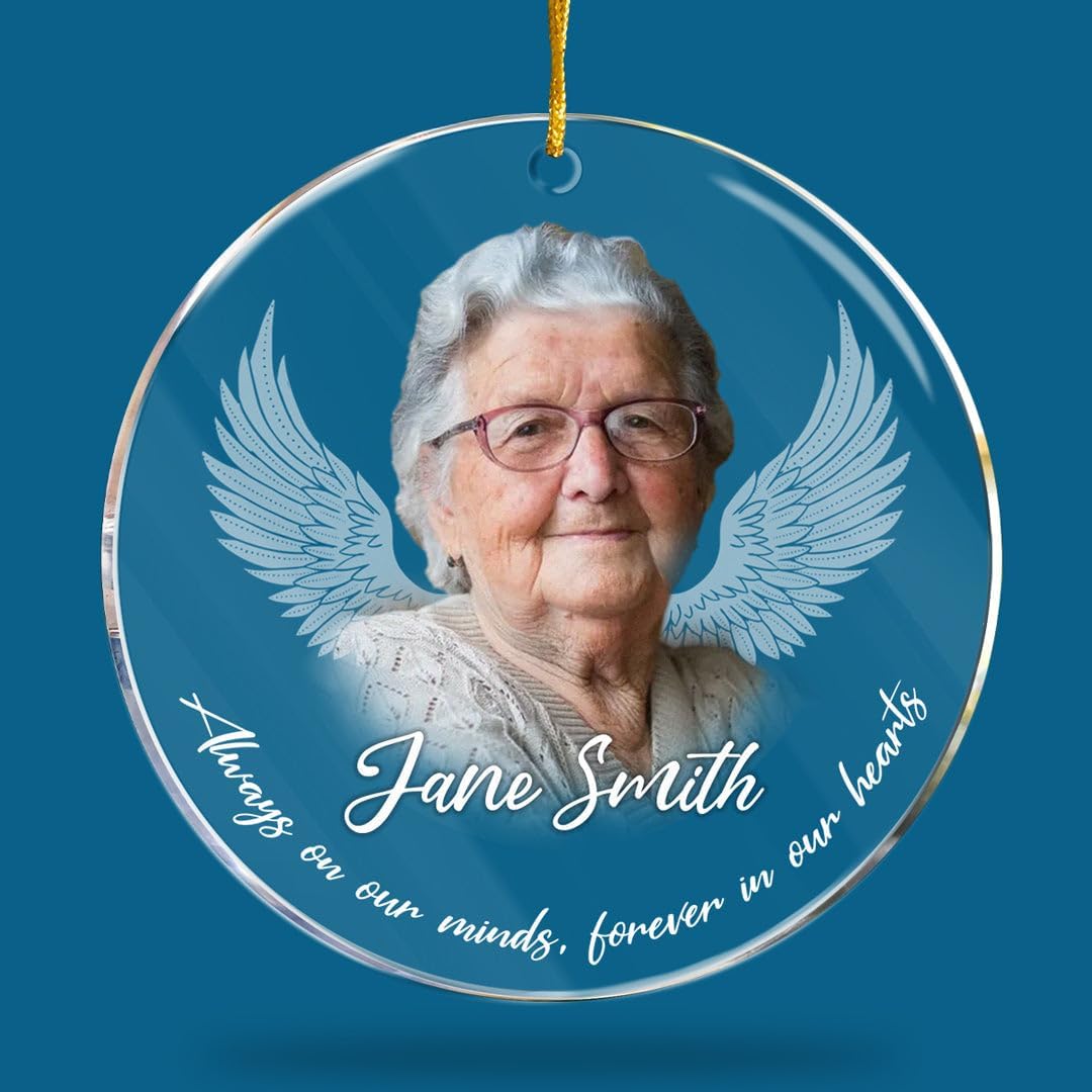 Pawfect House Custom Photo Acrylic Ornament, Personalized Christmas Sympathy Memorial Gift for Loss of Mom, Dad, Not A Day Goes by, in Memory of Christmas Ornament, Grief Gifts for Women, Men