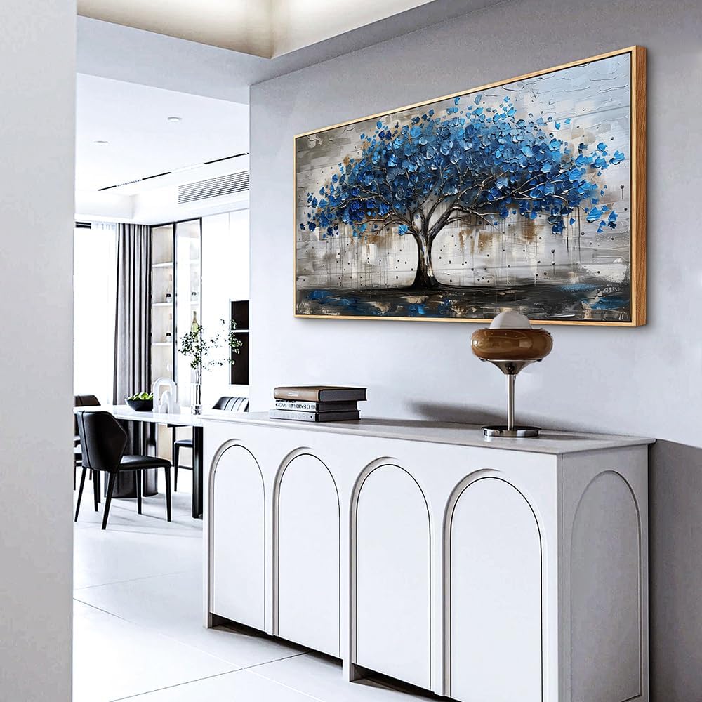 hyidecorart Abstract Wall Decoration For Living Room Canvas Wall Art For Office Bedroom Decor Tree Panoramic Landscape Wall Paintings Wood Framed Prints Textured Pictures Artwork Modern Hotel Decor