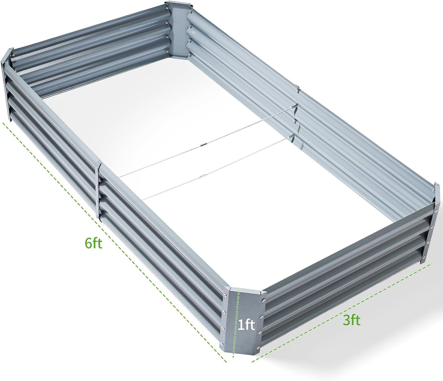 Land Guard 6×3×1ft Galvanized Raised Garden Bed Kit for Vegetables, Galvanized Large Metal Planter Raised Garden Boxes Outdoor(Modern Grey)…