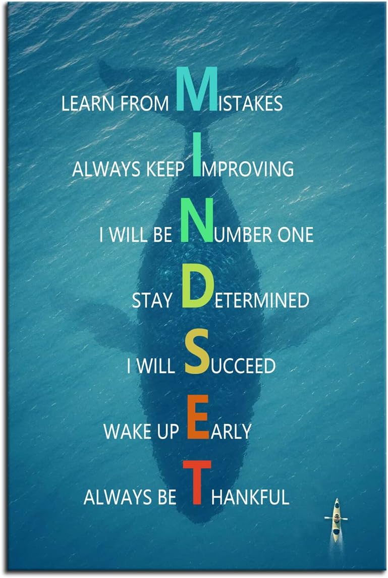 Inspirational Entrepreneur Quotes Mindset Poster Motivational Canvas Wall Art Print Artwork Painting Picture for Framed Home Decoration Living Room Office Ready to Hang [12''W X 18''H]
