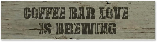 Generic Funny Wood Sign Coffee Bar Love is Brewing Rustic Wooden Hanging Sign Home Farmhouse Kitchen Wall Decoration 16 x 6 Inch
