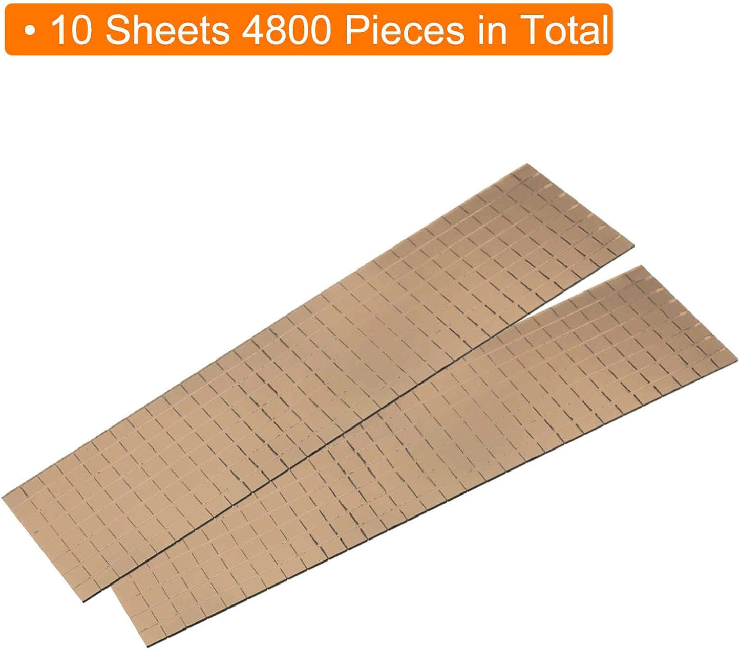 HARFINGTON 10 Sheet 4800 Pieces Self Adhesive Mirror Mosaic Tiles 5x5mm Small Square Mirror Tiles Sticker Disco Ball Stickers Mini Glass Tiles for DIY Craft Party Home Decoration, Brown