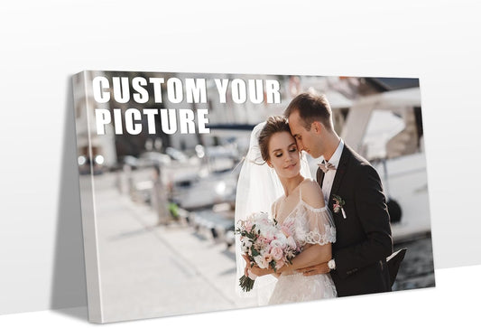 Personalized Custom Canvas Prints with Your Photos & Text, Customized Picture Print, Transform Own Images Into Framed Wall Art Digitally Printed Photo to Canvas, Keepsakes Gifts for Family 40x24’’