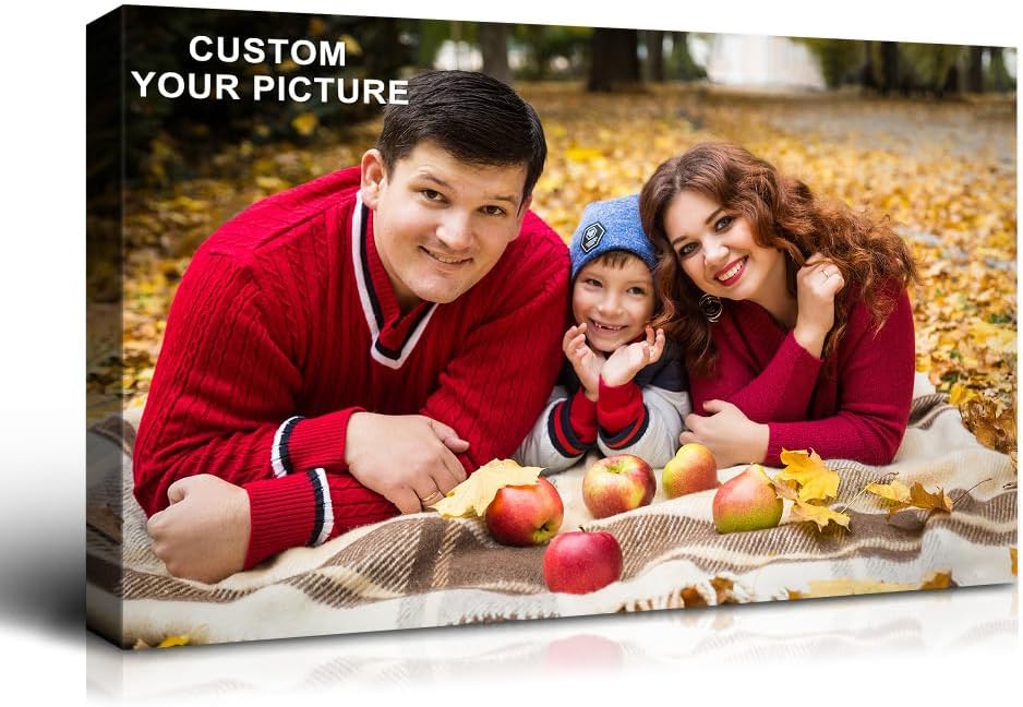 Wewejia Personalized Photo to Canvas Print 40×28 Inch - Canvas Prints With Your Photos on Custom Wall Art for Bedroom, Living Room, Wedding Baby Pet Family Picture Wall Art