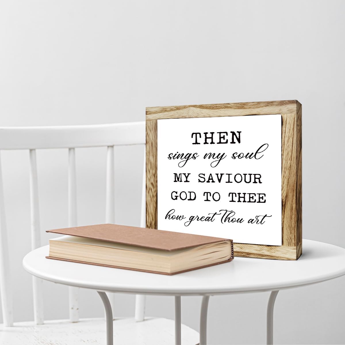Rustic Wood Sign – ‘Sings My Soul’ Inspirational Wooden Plaque – Small Table or Shelf Decor, Spiritual Desk Sign, Wall Art for Home, Bedroom, Farmhouse Living Room, Motivational Quote, Home Decoration