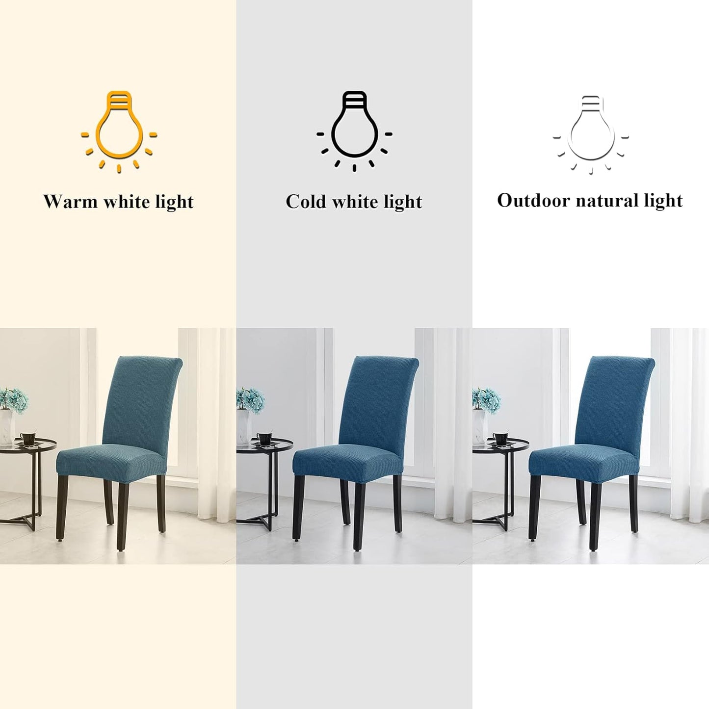 Joccun Chair Covers for Dining Room Set of 2, Chair Slipcovers Stretch Dining Room Chair Covers Seat Protector,Washable Parsons Chair Cover for Home,Hotel,Banquet(Dark Blue,2 Pack)