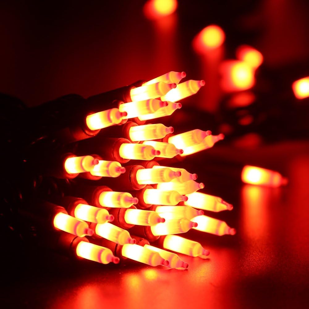 ODEETRONIC Orange Halloween String Lights, 2 Packs Total 43.26ft 200 Count Incandescent Orange Lights, 120V UL Certified Connectable Halloween Mini Light for Indoor/Outdoor Spooky House & Party Decor