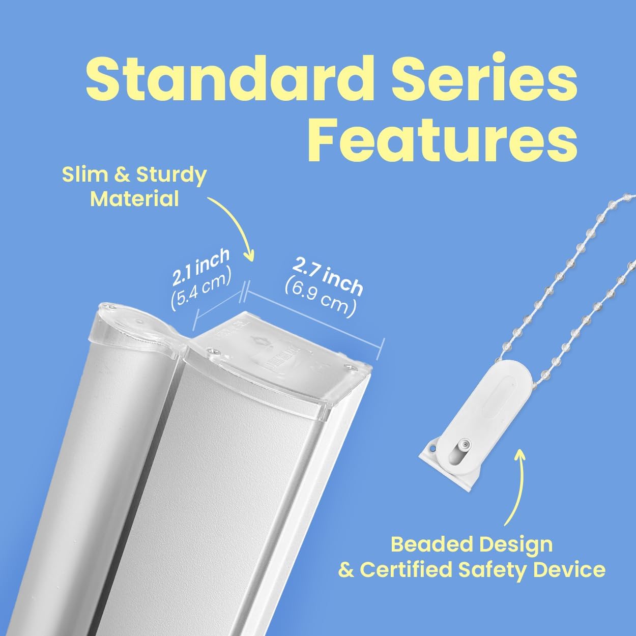 Foiresoft Standard Zebra Roller Blinds for Windows [W33 x H64 Inch, White, Basic], Light Filtering Dual Layer Shades for Bedroom, Living Room, Office, 13 Colors