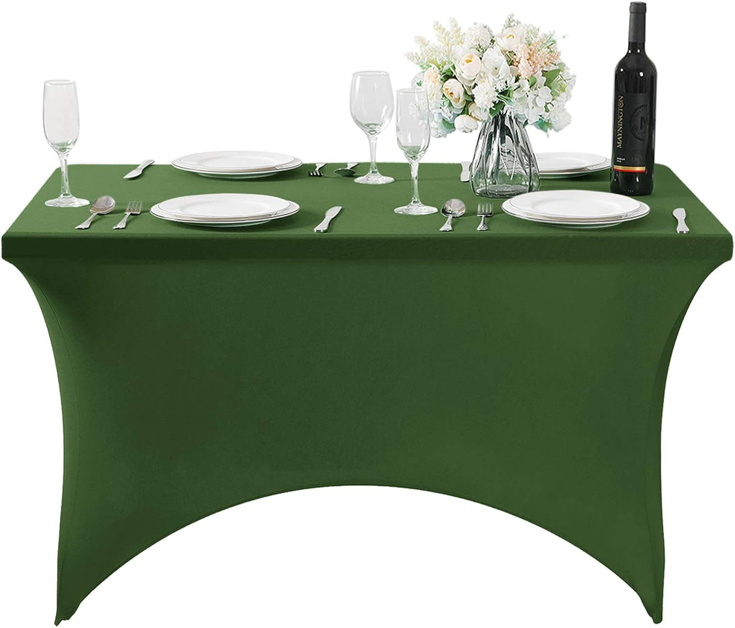Spandex Table Cover for 4FT or 6ft or 8ft Table Universal Fitted Stretch Tablecloth for Party, Banquet, Wedding and Events-Willow