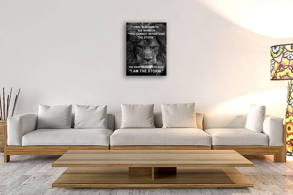 Motivational Canvas Wall Art I Am The Storm Canvas Print Paintings Posters Artwork Inspirational Wall Pictures for Bathroom Living Room Office Wall Decor Wooden Framed Ready to Hang[30" W X 40" H]