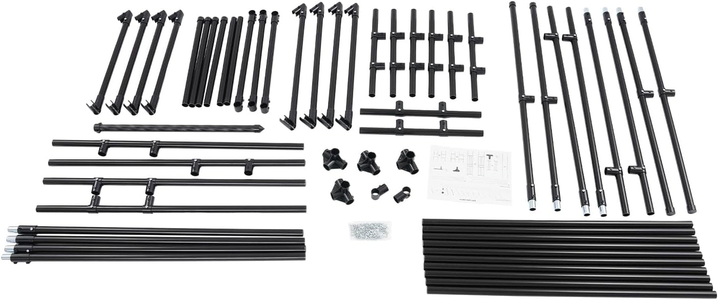 Garden Trellis for Climbing Plants,Outdoor Garden Arch Arbor Trellis,Steel Garden Trellis Wedding Arches for Ceremony Decoration 11.81x1.31x8.86ft (Black)