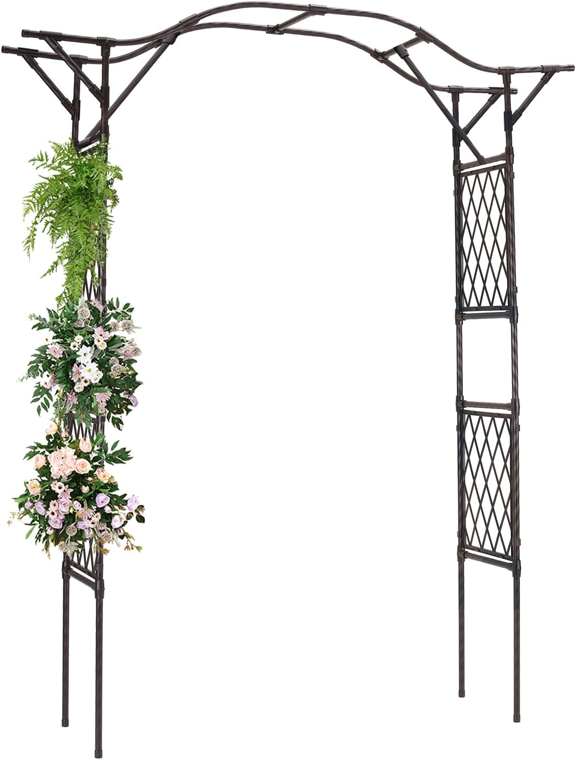 Lalahoni Garden Arch, Wedding & Event Decoration Trellis for Climbing Plants Outdoor, 6.8ft Archway for Roses Vines, Lawn, Party, Ceremony