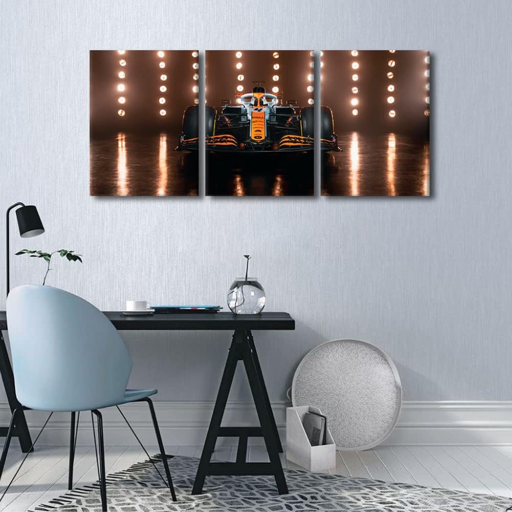 TUMOVO Speedy Racing Car Wall Art Sports Car Pictures Print On Canvas Car Poster Decor Modern Artwork Wall Art for Living Room Office Giclee Gallery Wrapped Prints Framed Ready to Hang, 36" Wx16 H