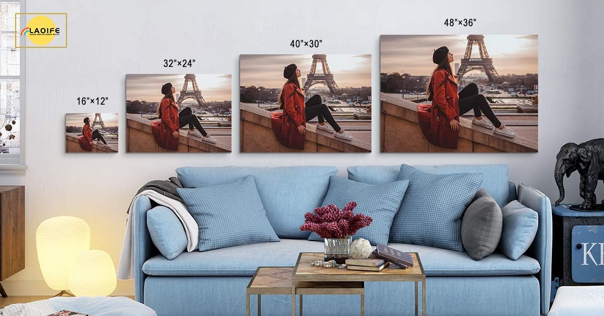 Laoife Custom Canvas Prints with Your Photos 32"x24", Canvas Photo Prints Custom, Personalized Canvas Wall Art for Office Home Bedroom Living Room Wall Decor, Gift for Father's Day Birthday Wedding