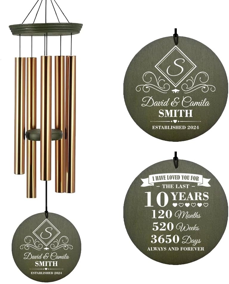 ASTARIN Personalized Wind Chimes for Anniversary, Customized Wedding, Anniversary Presents, Birthday Gifts for Loved One,Gifts for Couples, Gift for Wife, Gift for Her