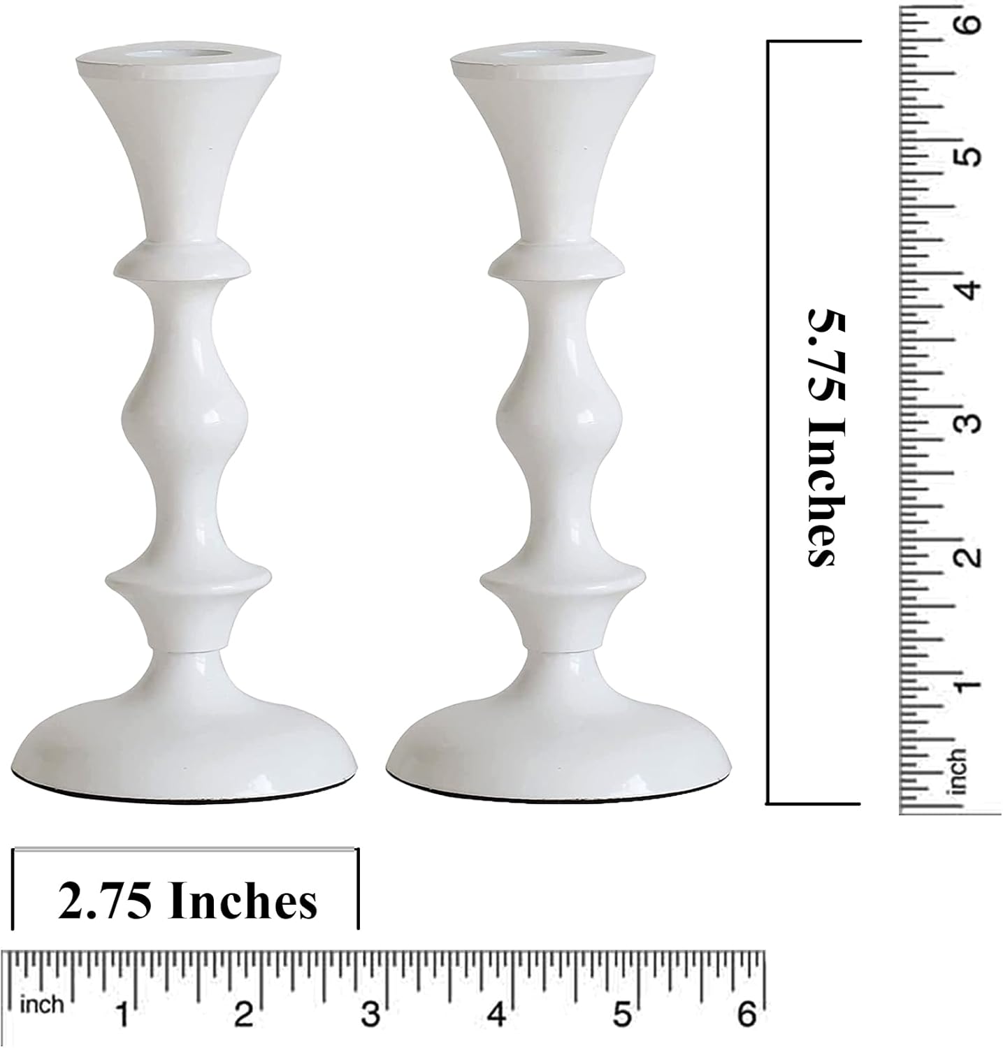 Rely+ White Candle Holders Set of 2 Decorative Centerpiece Table Candlesticks Holders for Taper Candles Home Decor Candle Holders for Dinner Party Wedding Decorations