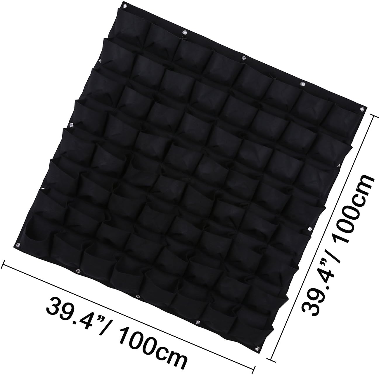 Ogrmar 64 Pockets Vertical Wall Garden Planter Plant Grow Bag for Flower Vegetable for Indoor/Outdoor (64 Pockets, Black)
