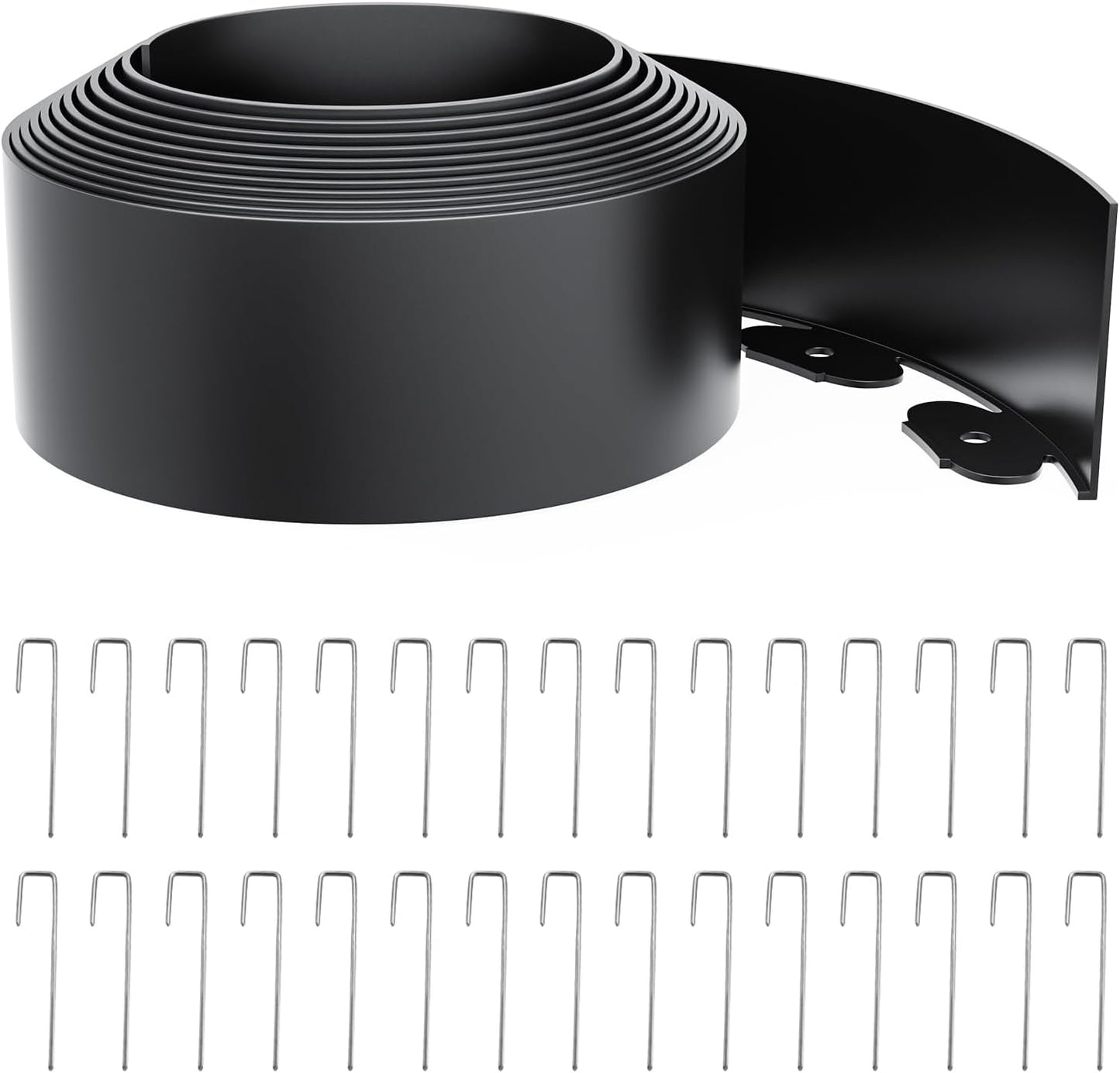 Landscape Edging 4 Inch Tall 20FT with 30Pcs Metal Spikes, Plastic Garden Edging Border Landscape Edging Border Lawn Edging for Landscaping, Flower Bed, Yard