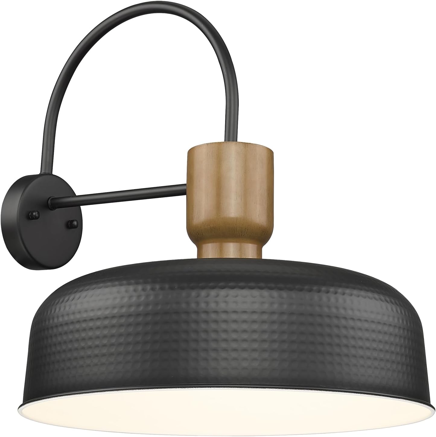 Outdoor Barn Light Gooseneck Barn Light, Farmhouse Exterior Wall Mount Light Vintage Wall Lighting Fixture Industrial Sconce Lantern for Porch, Entryway, Garage, Black, 1 Pack, Large