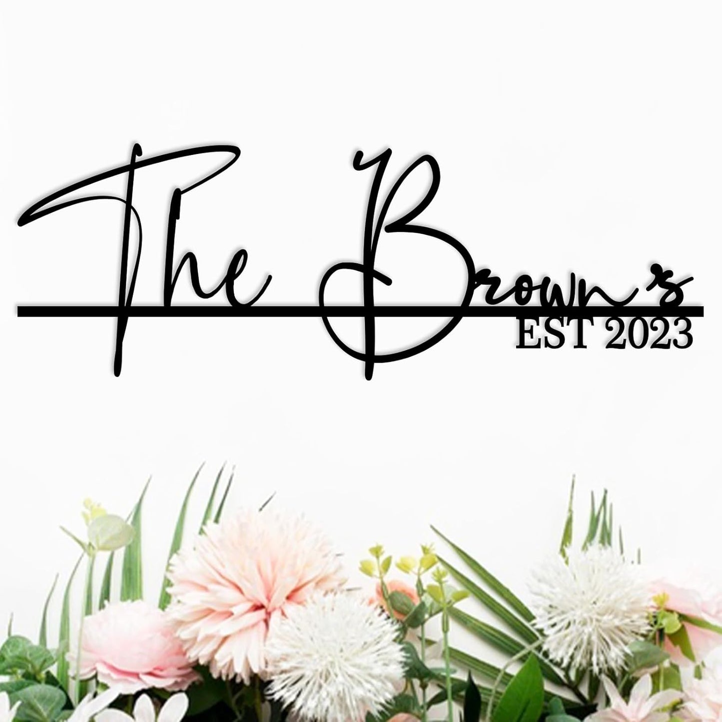 Personalized Family Name Sign Custom Metal Last Name Sign Metal Family Name Sign Wall Decor Personalized Name sign for Home Initial Split Letter Signs Door Established Split Letter Wedding Gift