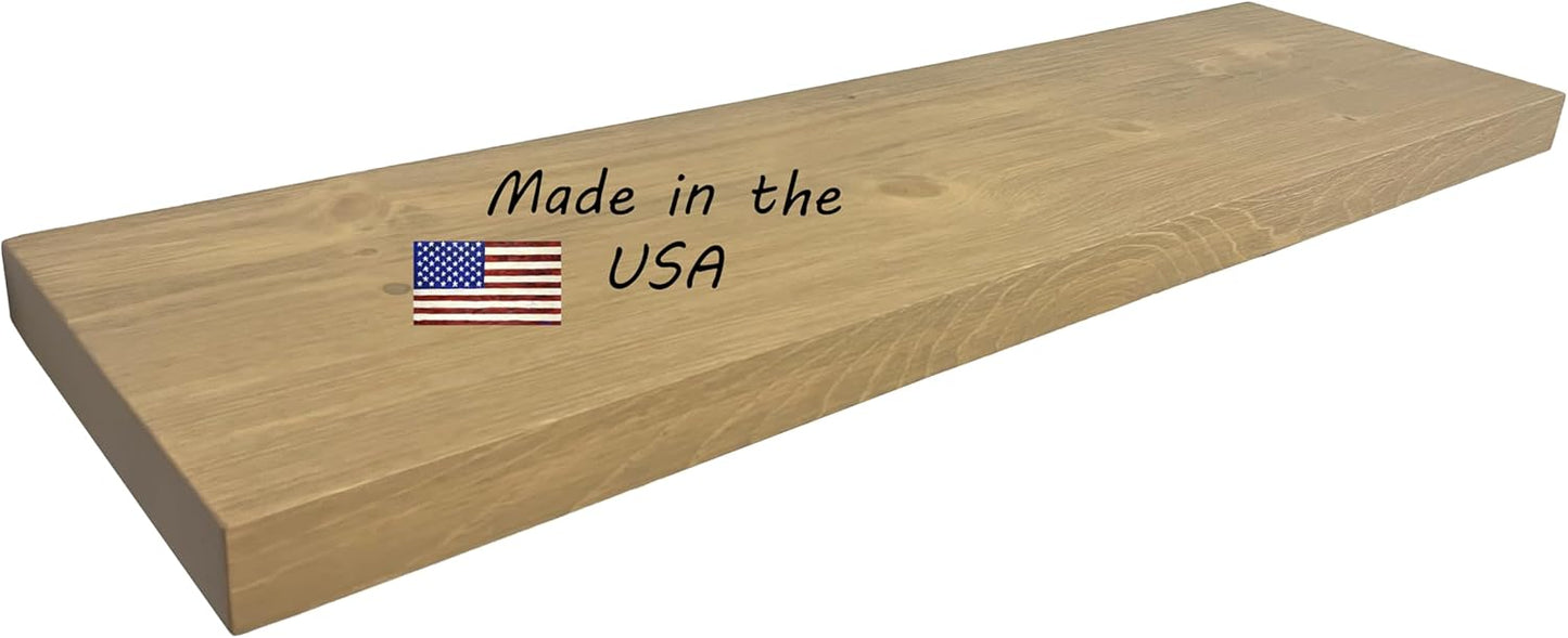 joelsantiques 36 Inch Wooden Floating Shelves for Wall - 36x12x2 in - Made of Natural Wood - Long Heavy Duty Rustic Wall Shelves for Bedroom - Perfect for Living Room, Kitchen - Natural