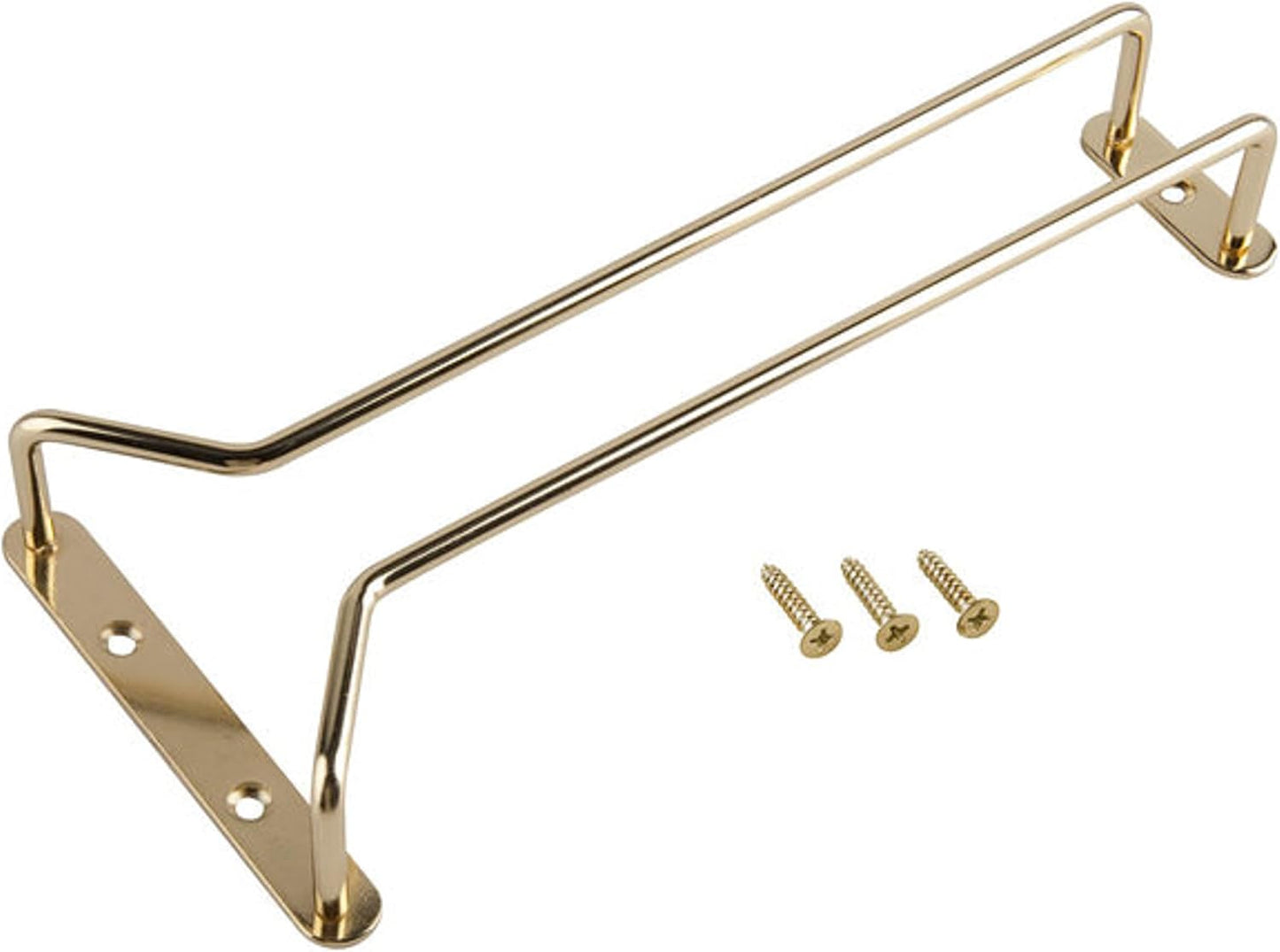 TrueCraftware- 10-Inch Wine Glass Rack Brass Finish Set of 2- Stemware Rack Wire Hanging Rack Under Cabinet Wine Glass Stemware Holder Glass Storage Hanger Organizer for Kitchen and Bar