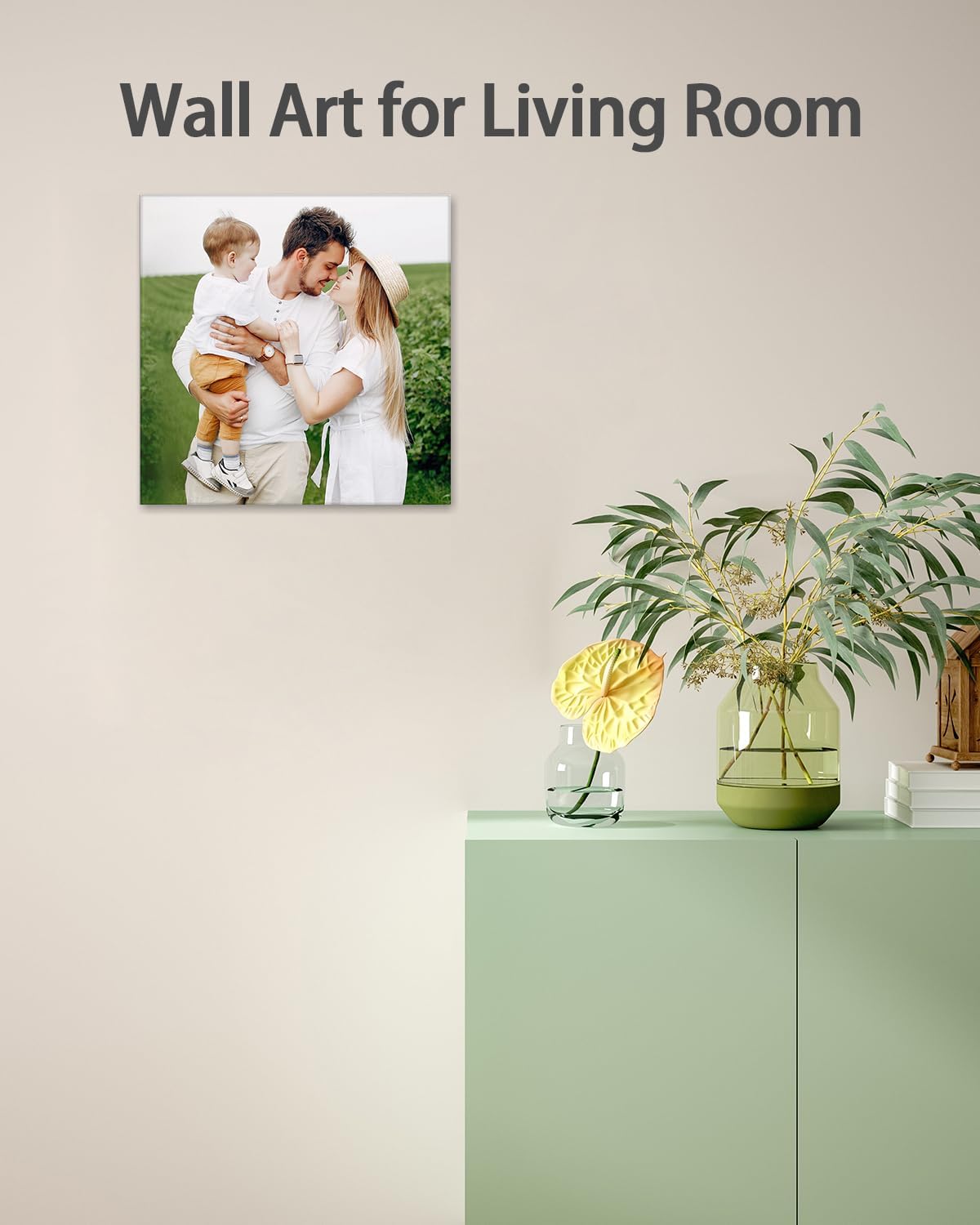 Personalized Custom Canvas Wall Art, Custom Canvas Prints with Your Photos for Living Room, Bedroom, Wedding Pet Baby Family Photo Framed Wall Art, Customized Photo Gift for Family，Friend，Lover，Pet