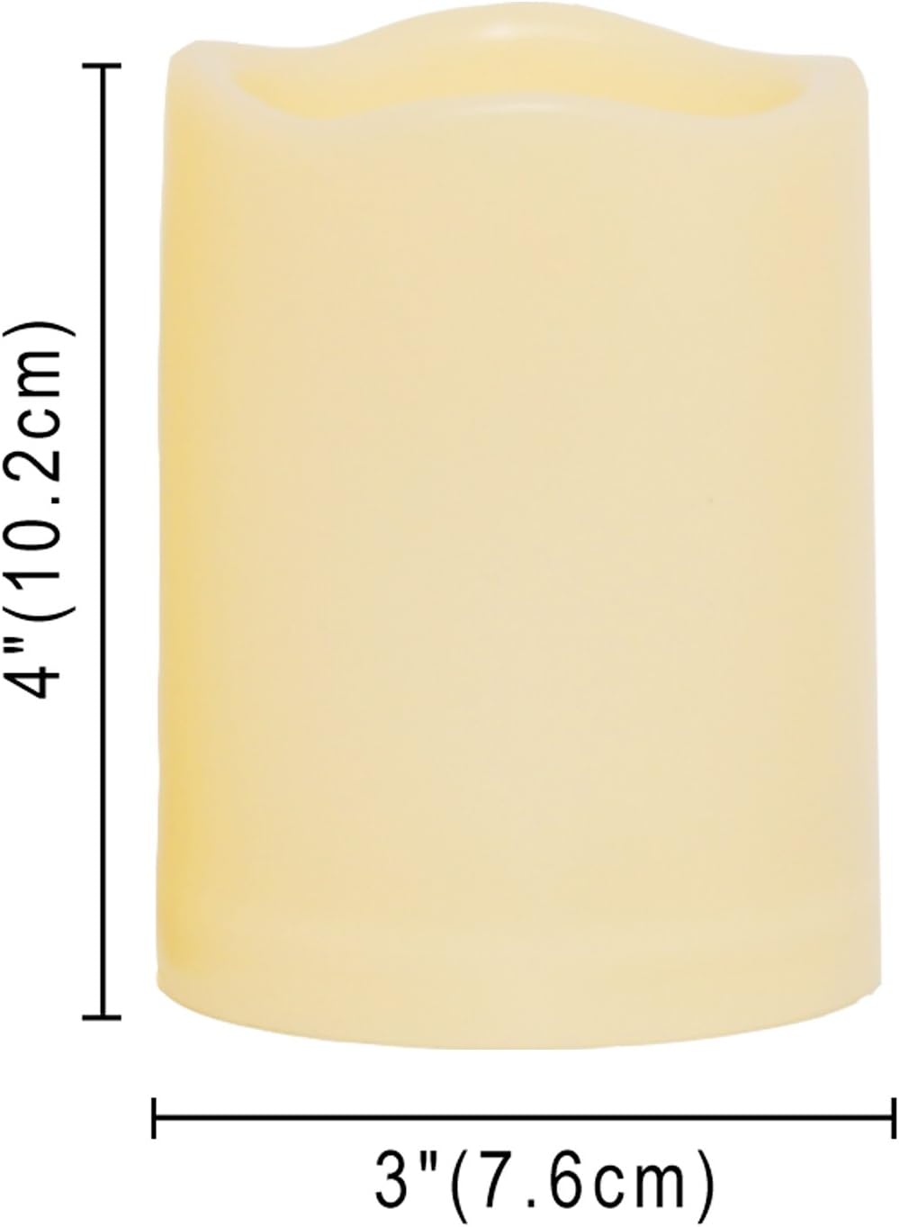 CANDLE CHOICE Waterproof Outdoor Battery Operated Flameless Pillar Candle with Timer Realistic Flickering Plastic Fake Electric LED Light for Lantern Garden Wedding Christmas Decorations 3x4 Inches