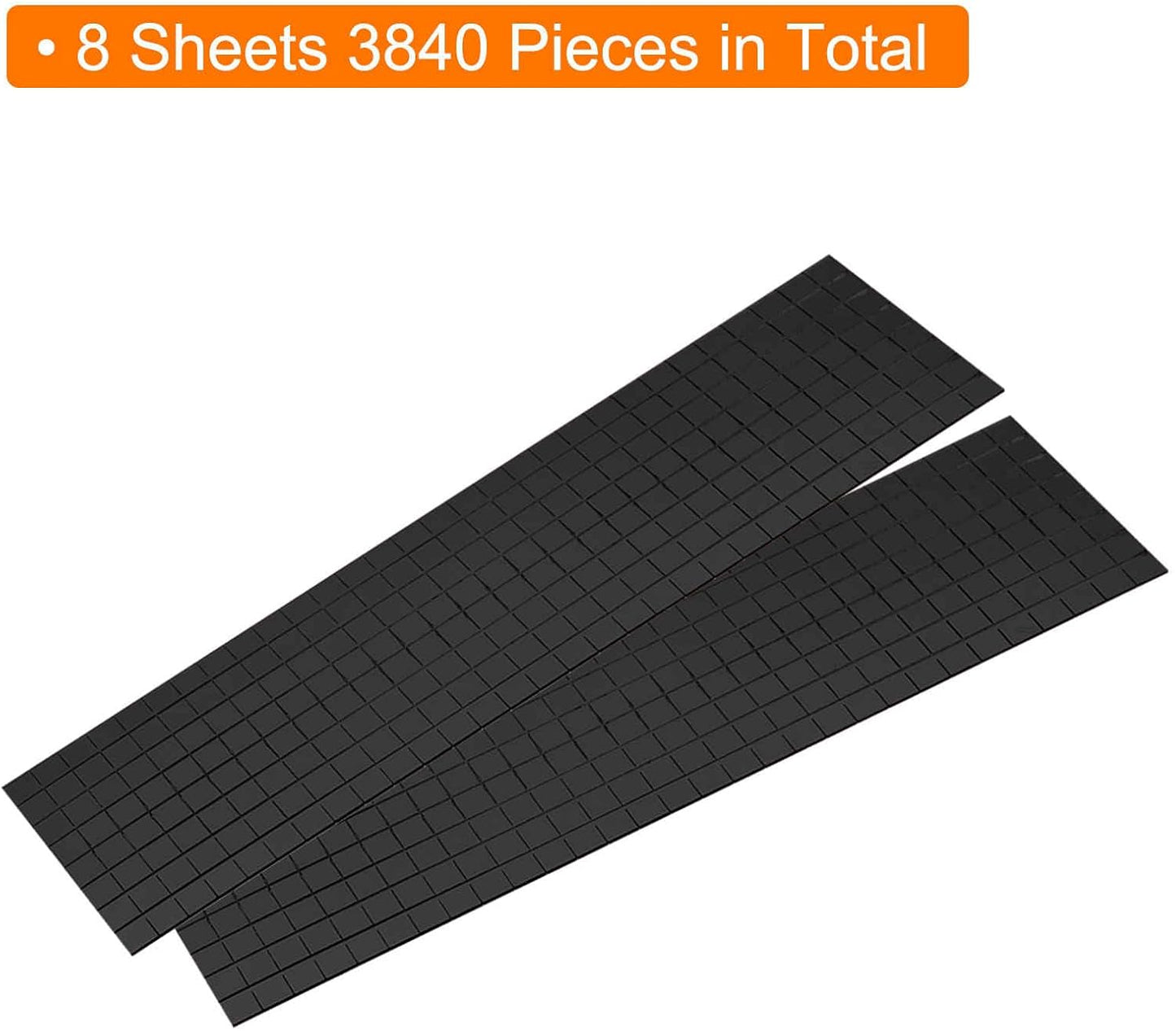 HARFINGTON 8 Sheet 3840 Pieces Self Adhesive Mirror Mosaic Tiles 5x5mm Small Square Mirror Tiles Sticker Disco Ball Stickers Mini Glass Tiles for DIY Craft Party Home Decoration, Black