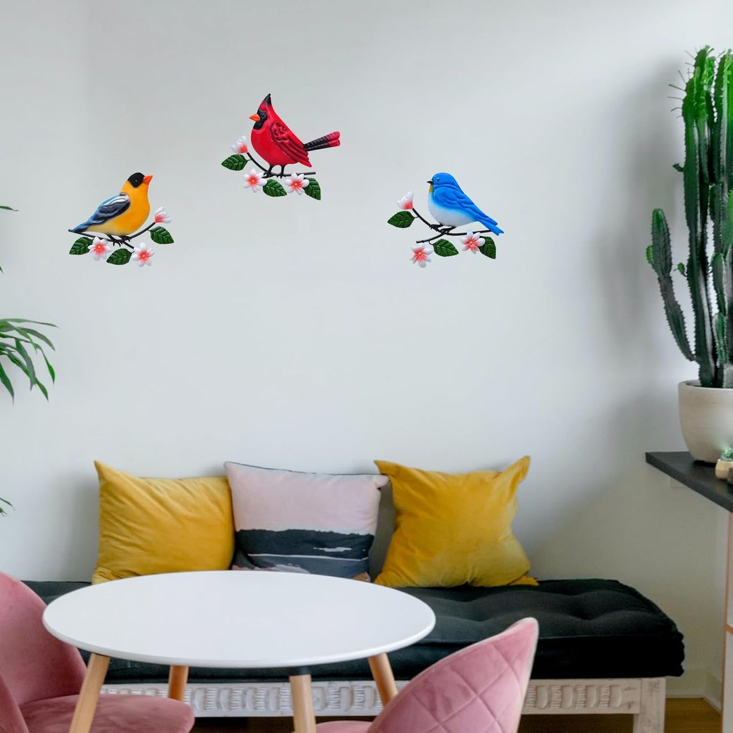 Metal Bird Wall Art 3D Outdoor Sculpture - Suitable for Gardens, Fence, Patio, Living Room, Bedroom, Yard