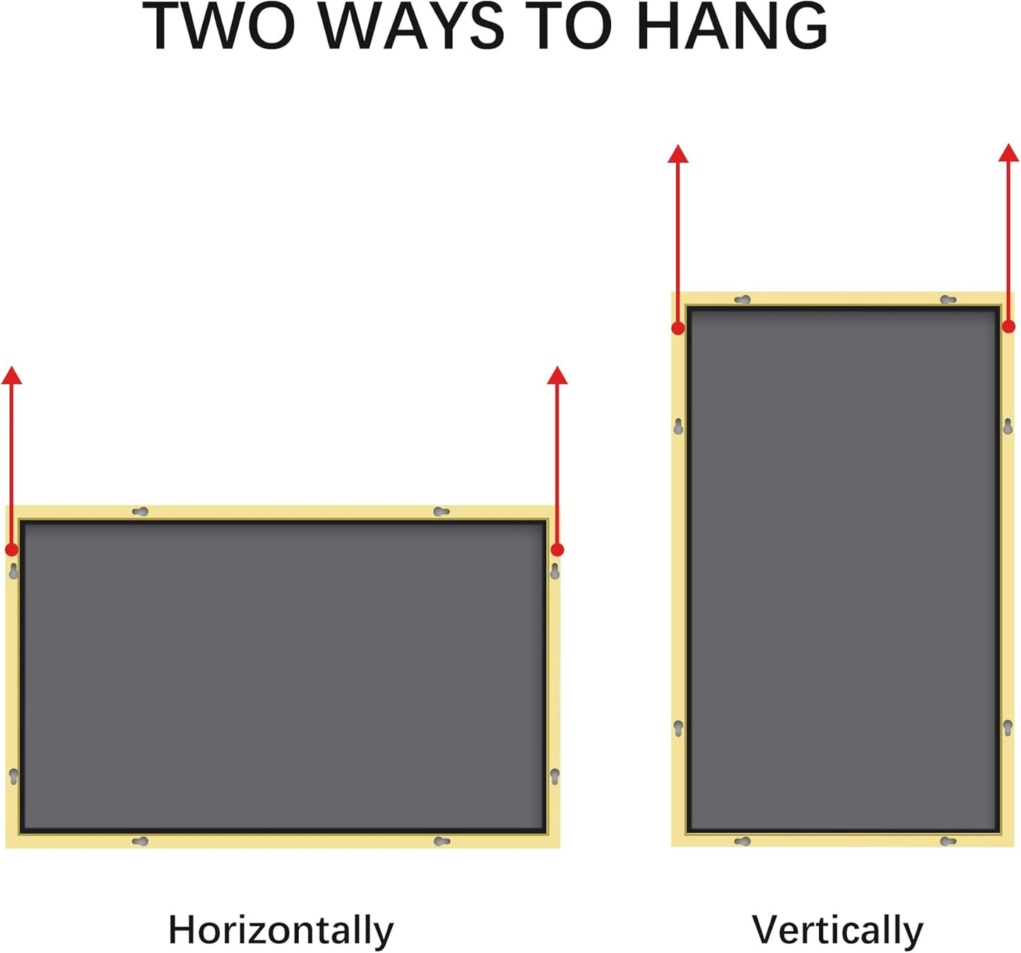 Gold Bathroom Mirror for Wall, 30x48 Inch Rectangle Mirrors with Metal Frame, Modern Vanity Wall Mirror Decor for Bathroom Living Room, Entryway Hangs Horizontal or Vertical