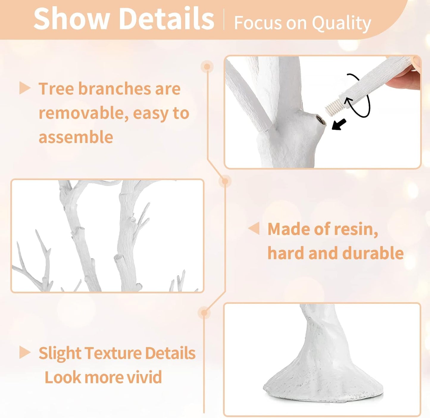 NUPTIO White Christmas Tree Branch Artificial 31.5 inch Tall Manzanita Tree Halloween Centerpiece Wedding Centerpieces for Tables, Decorative Ornament Display Tree for Decoration Weddings (1 Pc)