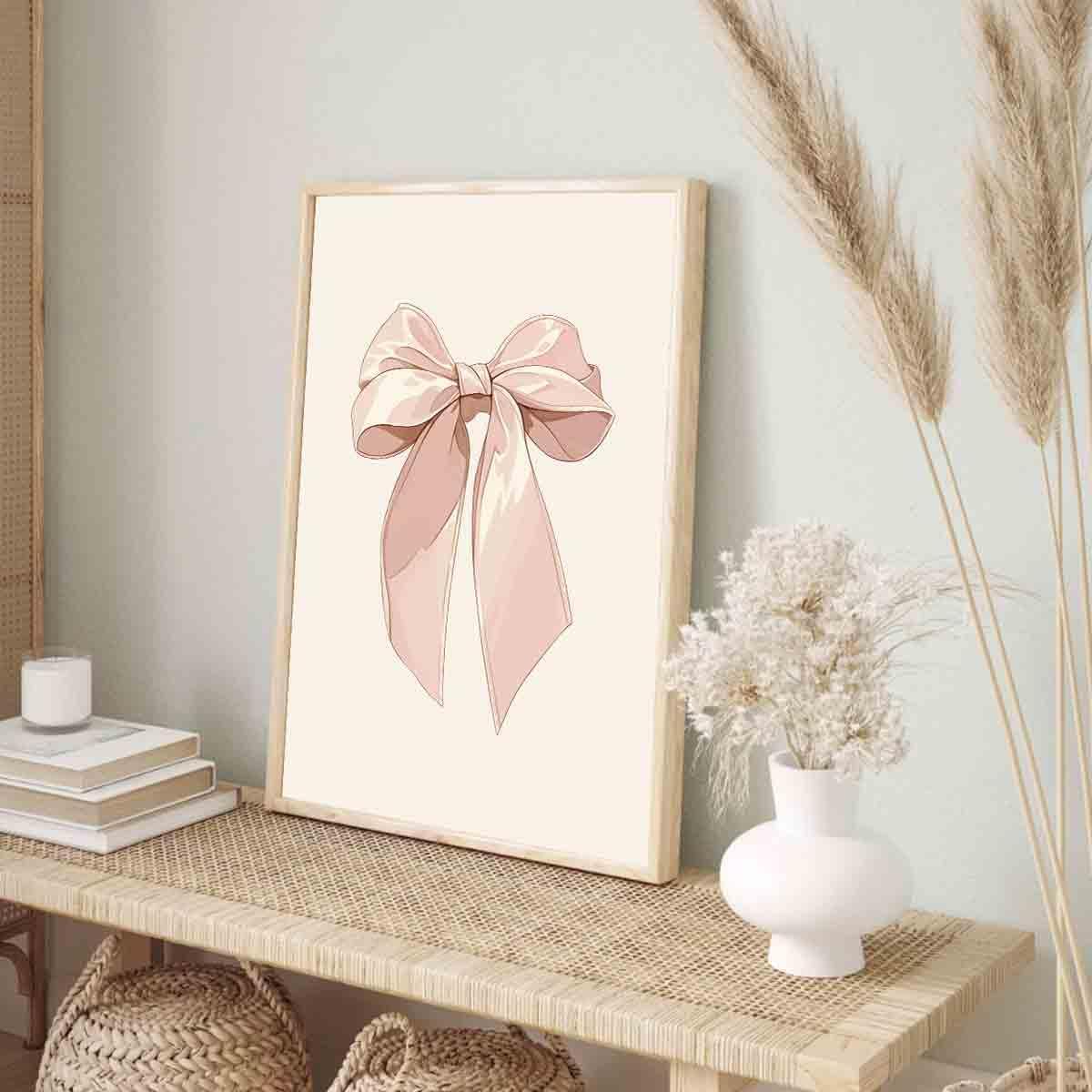 Vlolvfe Pink Bow Pictures Watercolor Bow Picture Bows Poster Light Pink Bows Poster Preppy Coquette Posters Trendy Aesthetic Wall Art Girly Room Decor 16x24inch No Frame