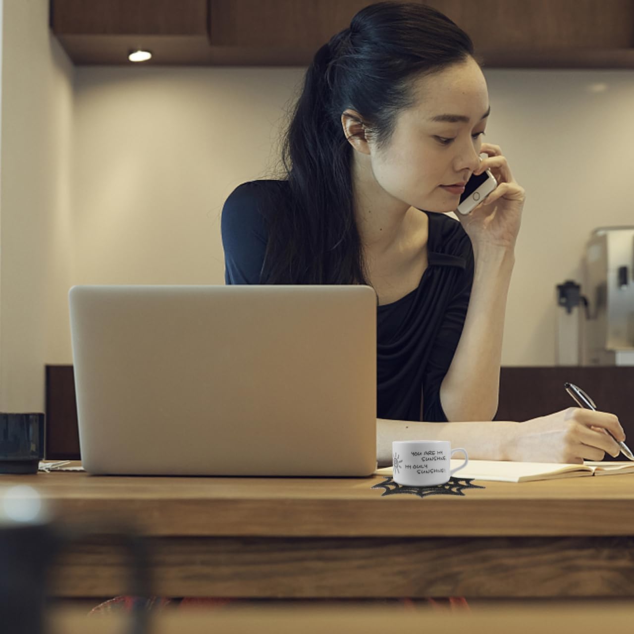 VOSAREA 10pcs Halloween Spider Web Coasters Placemat Decorative Table Placemats Doilies Halloween Decorarion Supplies