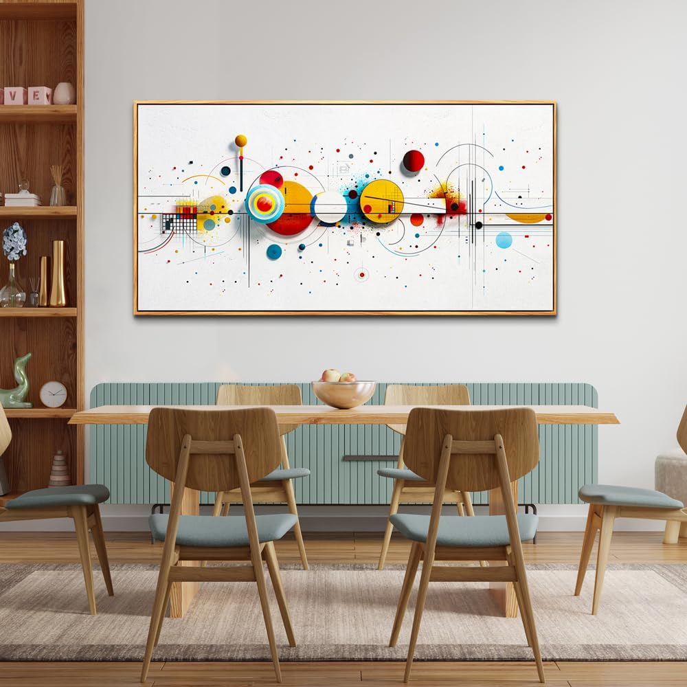 KELIYUAN Large Canvas Wall Decor For Living Room Wall Art For Bedroom Office Murals Abstract geometric drawing Artwork For Modern Stretched and Framed Beach Posters Home Decor Aesthetics 24"X48"