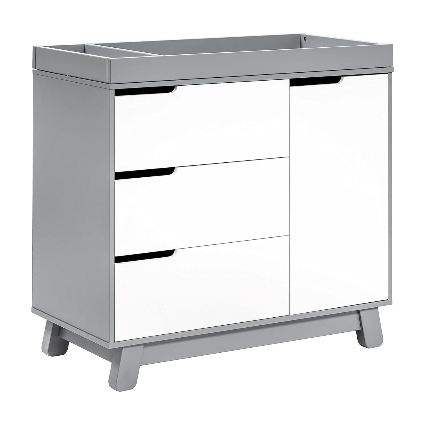 Babyletto Hudson 3-Drawer Changer Dresser with Removable Changing Tray in Grey and White, Greenguard Gold Certified