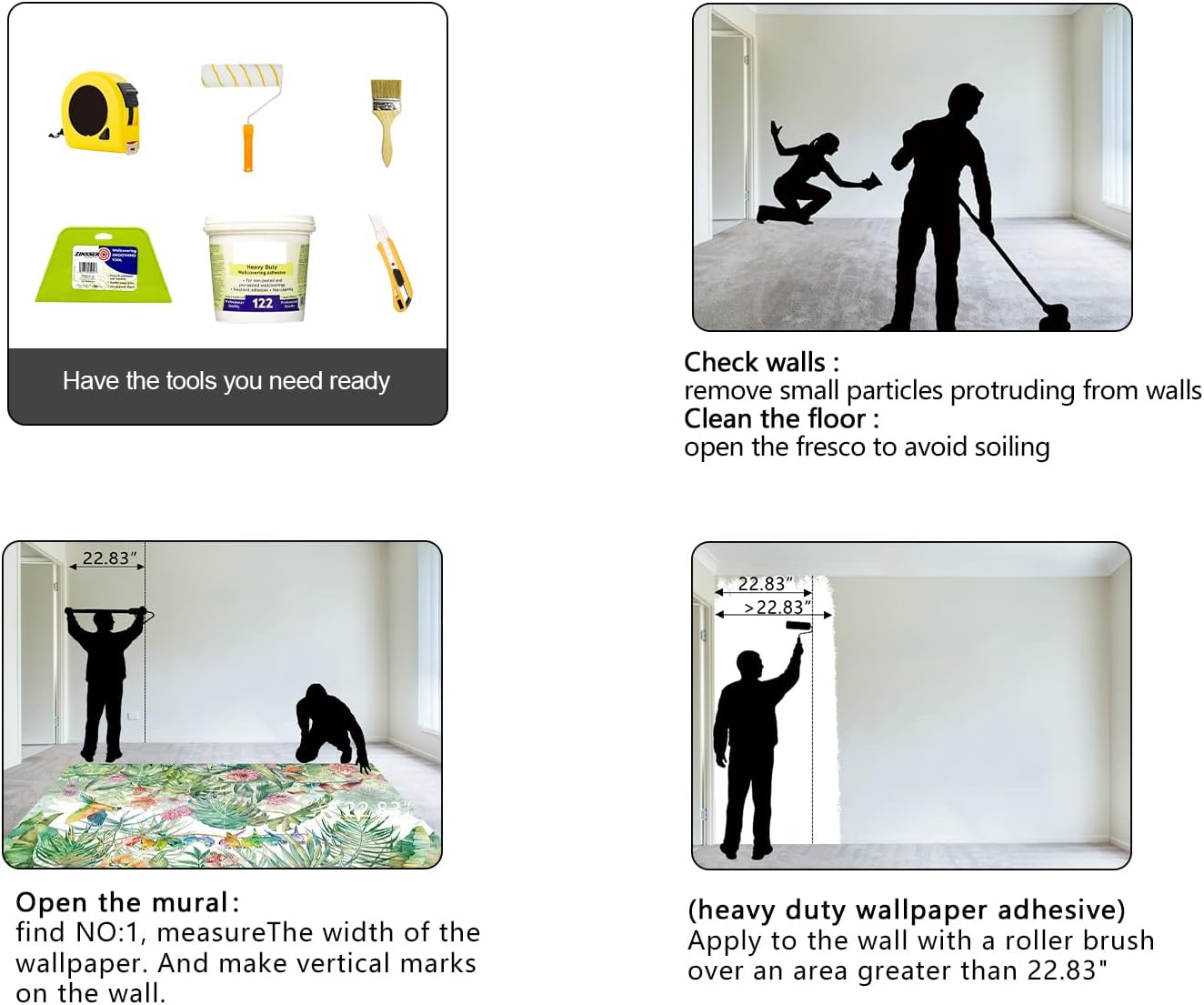 Tropical Green Botanical Flower Birds Leaf Wallpaper Bedroom Plant Floral Mural Room Decor Living Room tv Background Large Wall Mural - 160"x108" (Not Peel and Stick)