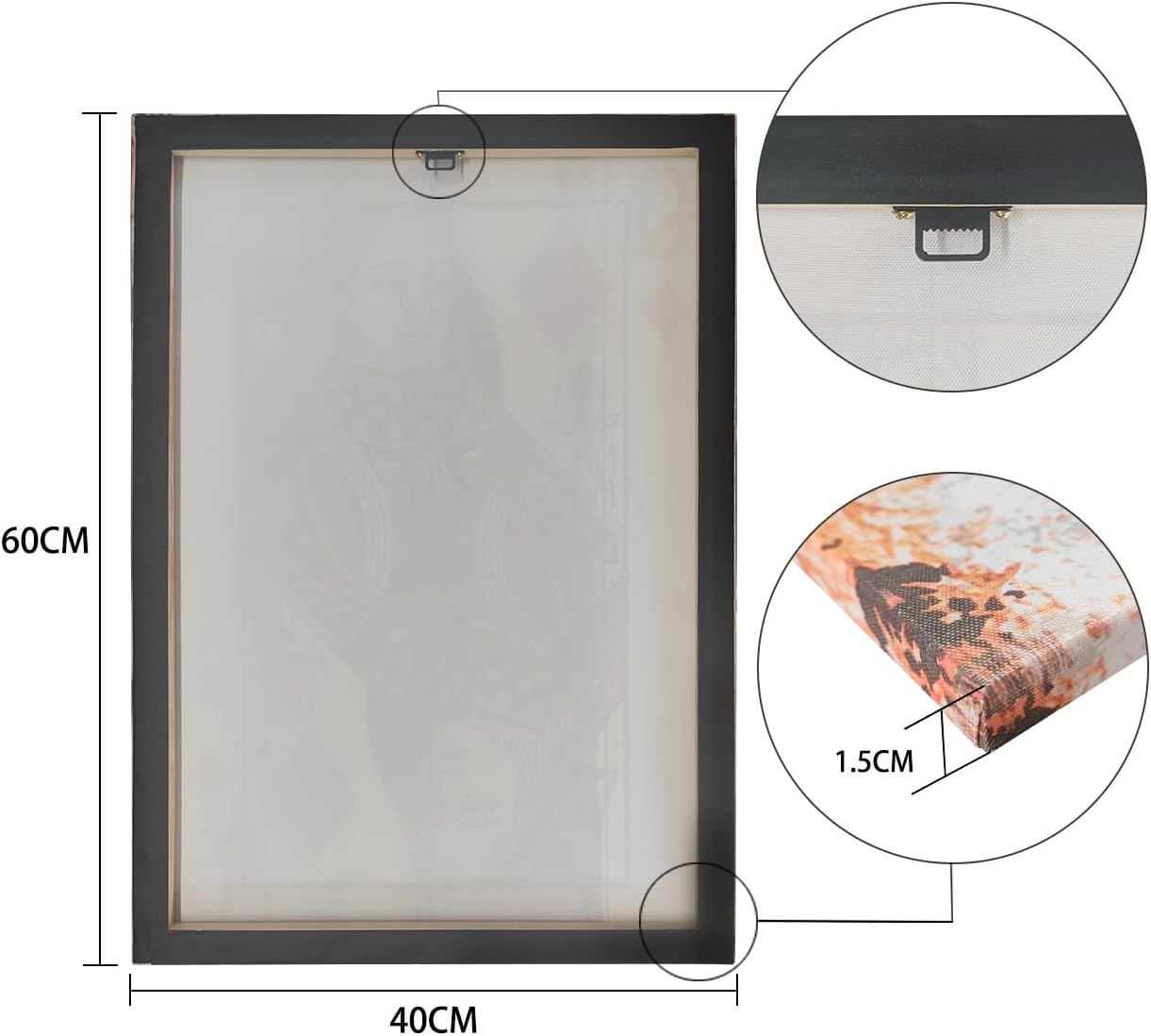 Poker Canvas Wall Art Print Queen of Dianmonds Game Room Wall Art Print Wall Decor Prints Poster With Framed