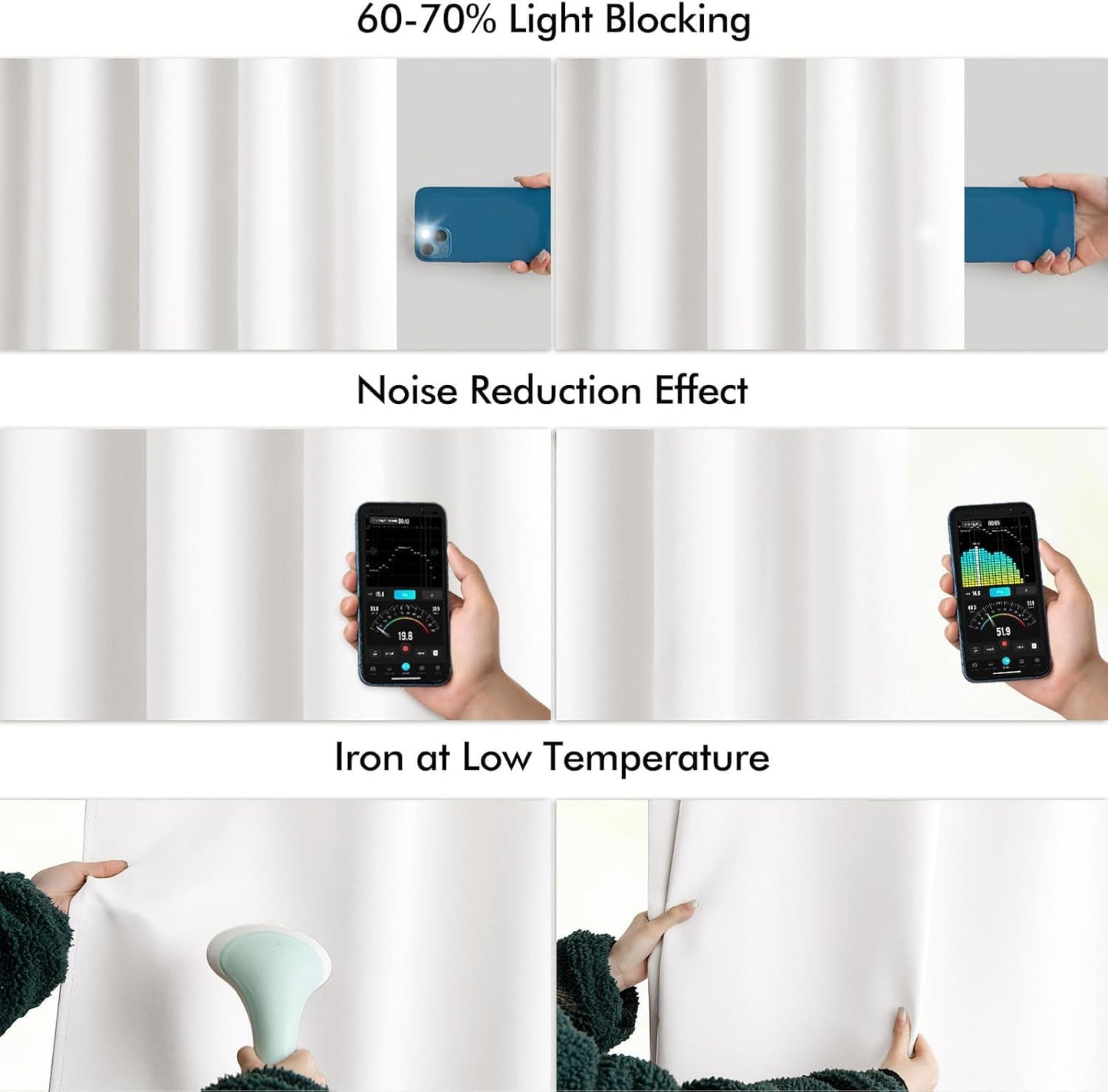 MIULEE Pure White Back Tab Blackout Curtains 84 Inch Length 2 Panels Set for Living Room Bedroom Privacy, Rod Pocket/Pinch Pleat Thermal Insulated Room Darkening Pleated Light Blocking Drapes